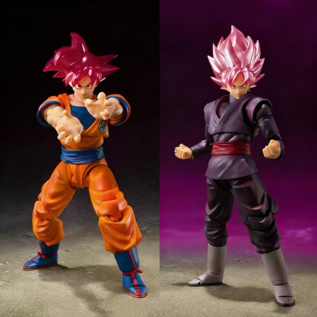 Bandai Dragon Ball Super Saiyan God Son Goku SHF Goku Black Anime Actionfiguren, mit austauschbaren Gesichtern und Händen - Bild 1