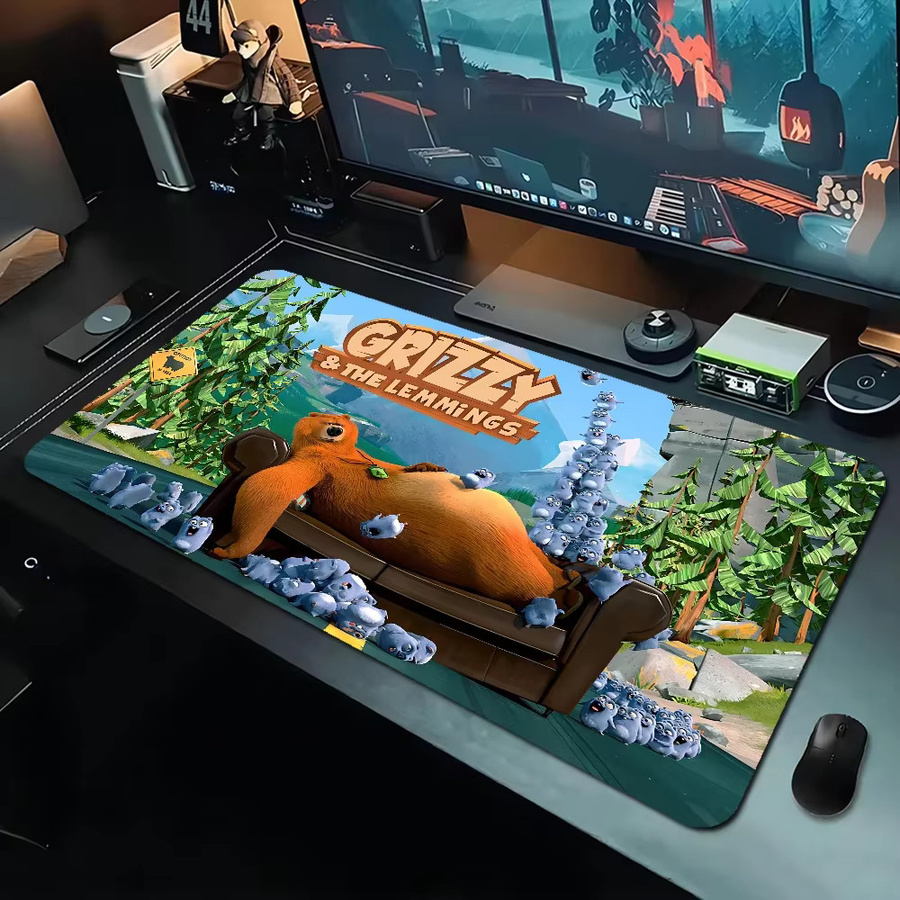 Grizzy And The Lemmings Gaming Mousepad in Multicolour für Laptop und Tastatur mit Edge Locking - Bild 5