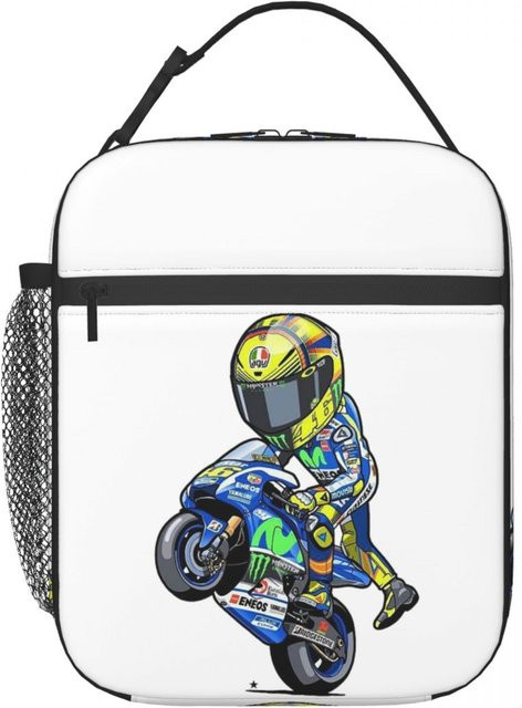 Isolierte Lunchtasche Fancy Style Studio Motorradrennen Design in Weiß für Damen und Kinder - Bild 1