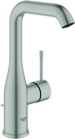 Grohe Waschtisch-Einhebelmischer Essence in Brushed Steel mit Ablaufgarnitur und schwenkbarem Auslauf - Bild 1