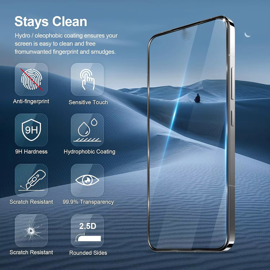 Xiaomi 14 Displayschutzfolie aus gehärtetem Glas, transparent, 6,36 Zoll - Bild 3