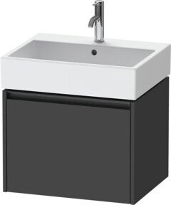 Duravit Waschtischunterschrank Ketho.2 in Grau Matt, wandhängend mit 1 Auszug, Breite: 58,4 cm, Tiefe: 46 cm, Höhe: 44 cm - Bild 1