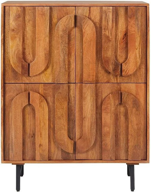 Vente-unique Sideboard Mizoram aus Mango-Holz in Braun und Schwarz, Breite: 90 cm - Bild 1