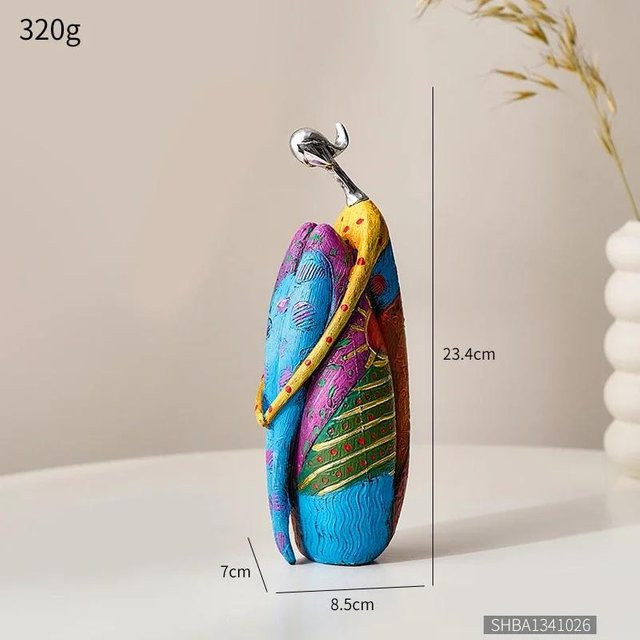 Moderne abstrakte Mädchen-Skulptur aus Harz von Yiran Furniture in Multicolour als dekorative Kunstfigur für dein Zuhause oder Büro - Bild 1