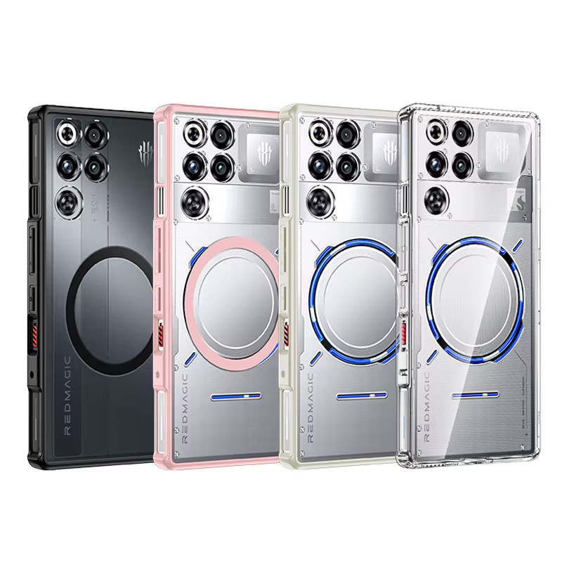 ELVEV Magnetische Hülle für ZTE Nubia Red Magic 11 Pro und 11 Pro Plus, stoßfeste TPU und PC Schutzhülle mit Airbags, transparent matt - Bild 3