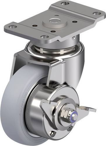 Blickle Edelstahl-Lenkrolle LPX-PGV 84XR-PG1-SRA-SG-FA in Silber, Rad-Durchmesser: 84 mm, Tragfähigkeit: 90 kg - Bild 1