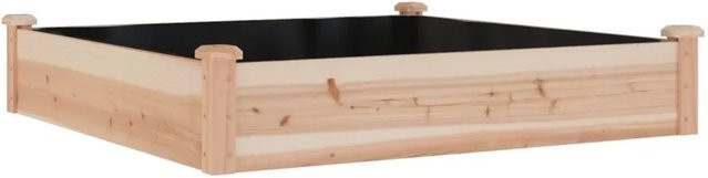 vidaXL Hochbeet aus Massivholz Tanne in Braun mit Einsatz B/T/H: 120 x 120 x 25 cm - Bild 1