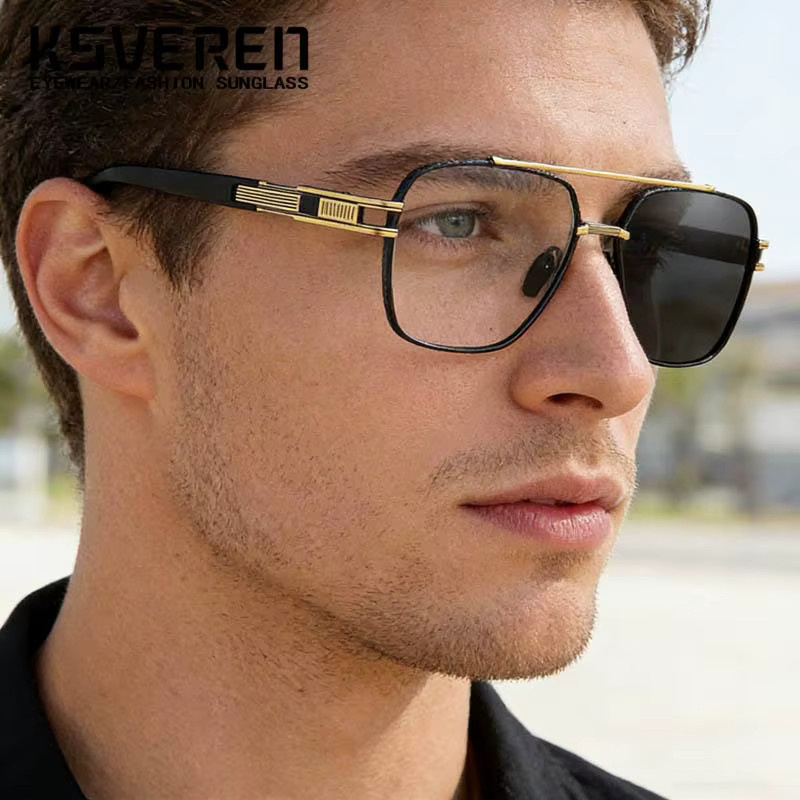 KSVEREN Korrektionsbrille, Vollrand, Square, Metall, Schwarz, Herren - Bild 2