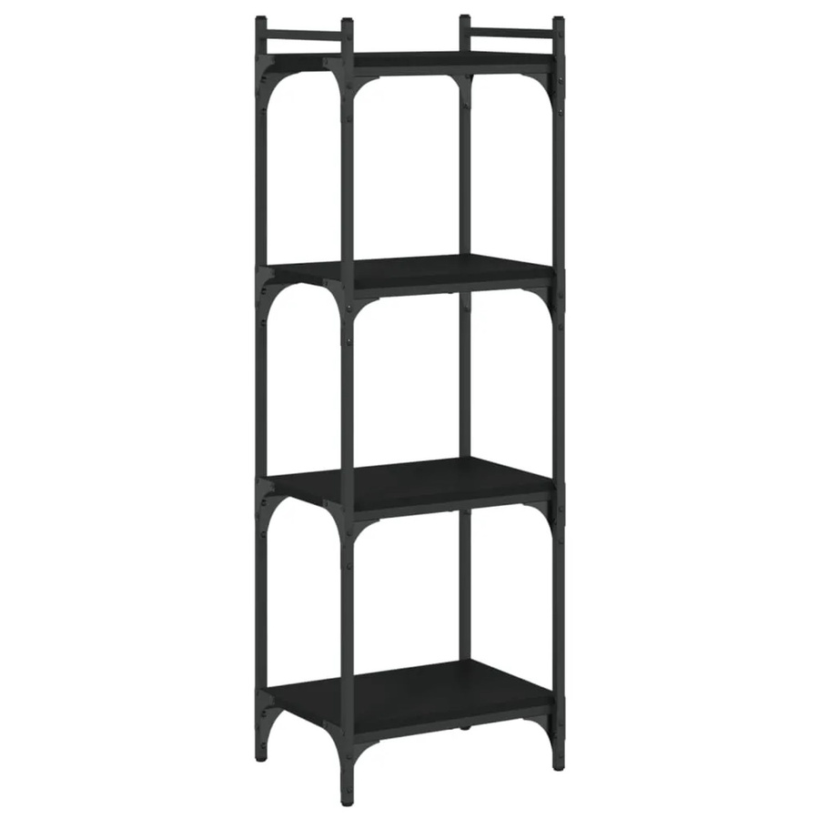 vidaXL Bücherregal im Industrial Design mit 4 Böden aus Holzwerkstoff und Metall in Schwarz, B/T/H: 40 x 30 x 120 cm - Bild 2
