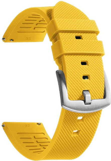 TolTales Uhrenarmband Silikon, gelb, 20mm 22mm, Unisex - Bild 1