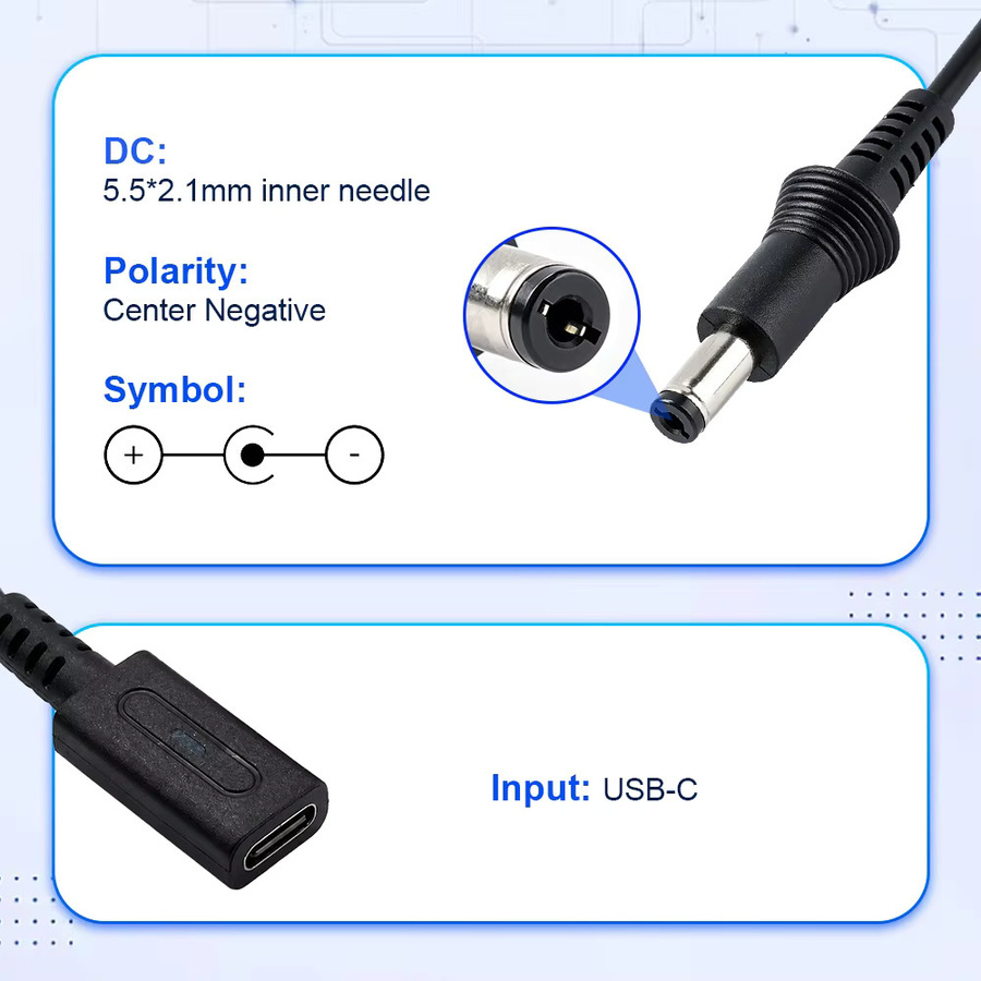 LinkRetro PD 9V USB-C zu DC Stromkabel Ladeadapter für Retro Konsolen wie Famicom, SFC, MD1, Genesis1 und PC Engine Game Gear in Schwarz - Bild 3