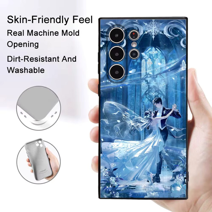 Spiel L-love und Deepspac Handyhülle für Samsung Galaxy S25 S24 S23 S22 S21 S20 Ultra Plus Soft Case in Black und Blue mit Frosted Non-Slip Full Cover - Bild 5