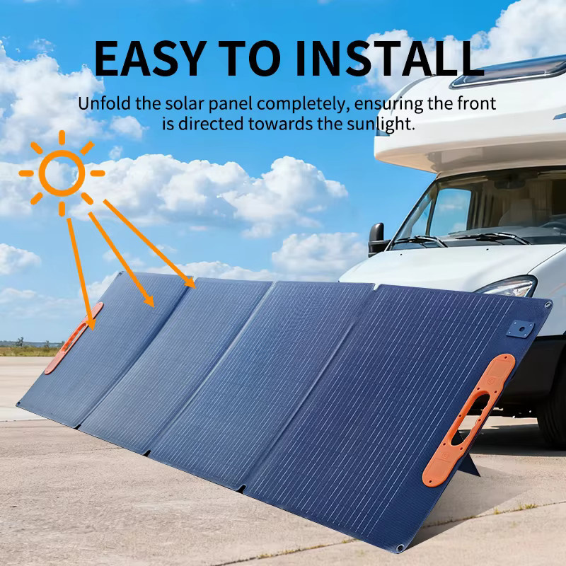 CHUBAN 200W Solar Panel Tragbares Faltbares ETFE Flexibles Solarpanel in Schwarz mit IP68 Wasserdichtigkeit für Camping und Solar Generatoren - Bild 5