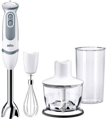 Braun MultiQuick 5 Vario Stabmixer 1000W in Weiß mit Messbecher, Zerkleinereraufsatz und Stabmixaufsatz - Bild 1