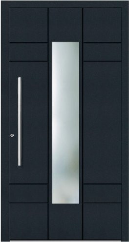 KNOCK Aluminium-Haustür Terra Nova in Anthrazit-Grau mit Glaseinsatz und RC2-Schutz - Bild 1