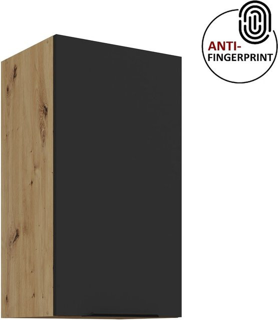 Küchen Hängeschrank ARIA Schwarz matt mit Einlegeböden Breite: 40 cm, Höhe: 72 cm, Tiefe: 1 cm - Bild 1