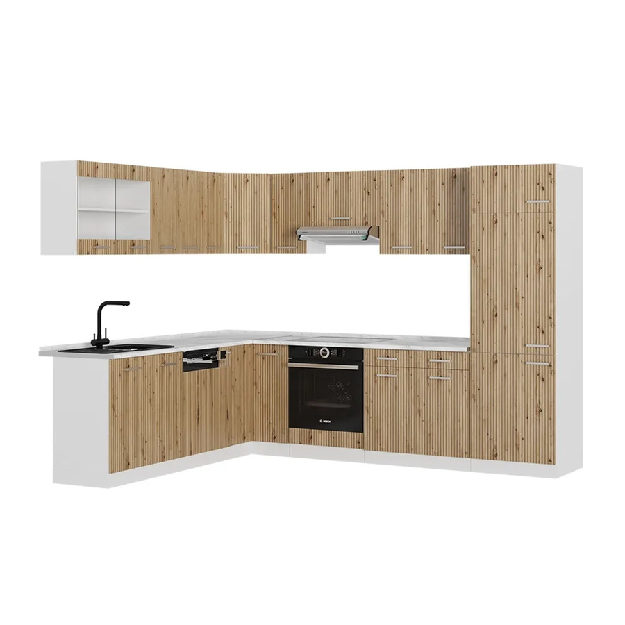 Vicco R-Line Eckküche Artisan Eiche/Weiß B/T/H: 227 x 287 x 207 cm - Bild 2