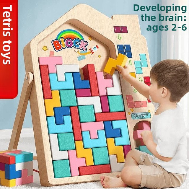RSRDDY Tetris-Bausteine, Holz, Bunt / Mehrfarbig - Bild 1