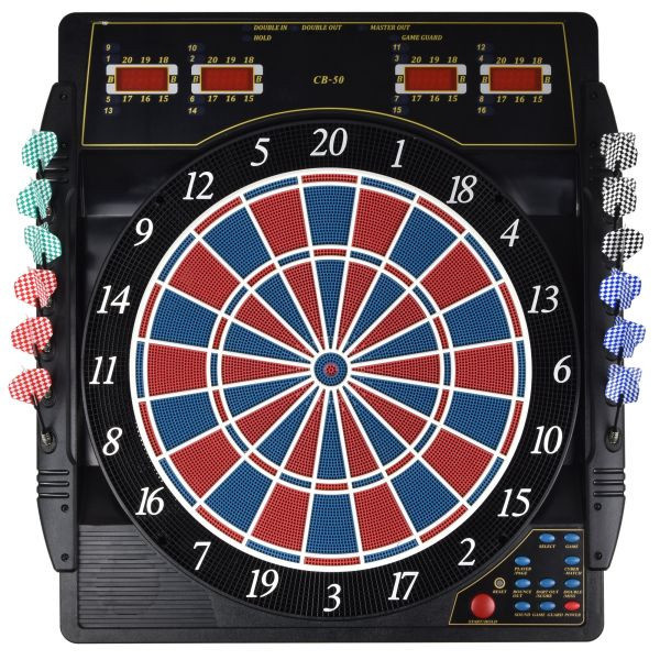 Karella Elektronische Dartscheibe CB 50, Dartautomat, schwarz, inkl. 12 Softdarts - Bild 1