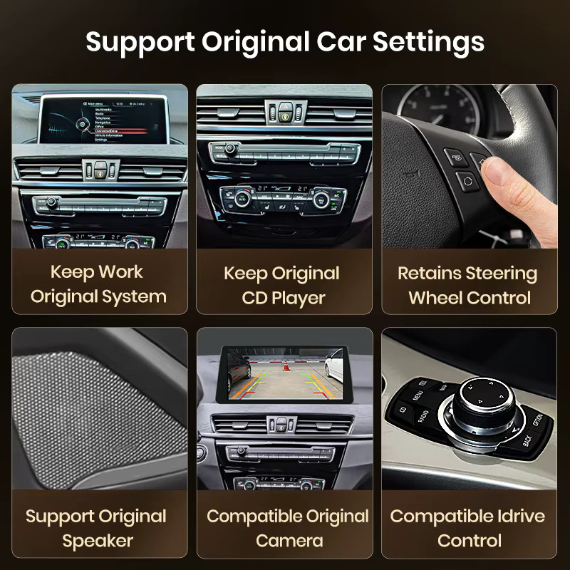 Junsun 4G WiFi CarPlay Android Auto Radio für BMW X1 F48 und X2 F49 (2013-2020) in Schwarz mit 1920x720 Display - Bild 3