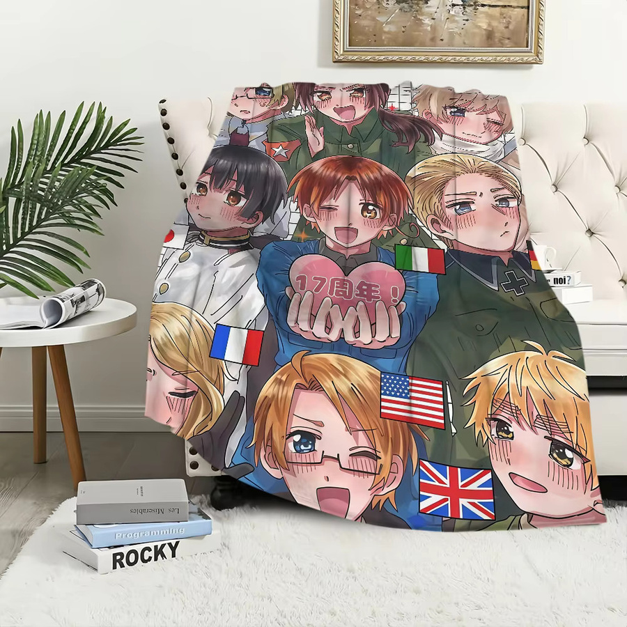 Weiche Hetalia Überwurfdecke mit Sternen-Design in Multicolour aus Polyester für Bett, Sofa oder Picknick - Bild 4