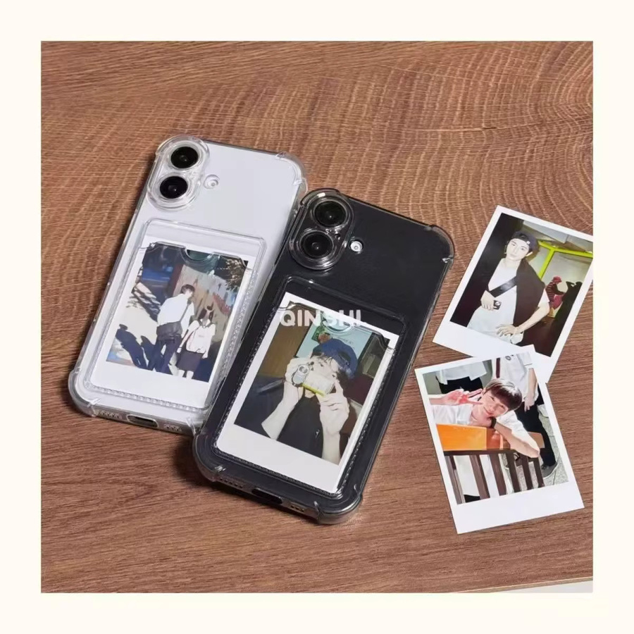Transparente Fotokarten-Brieftasche Handyhülle als Schutzhülle für iPhone Modelle in klarer Optik - Bild 2