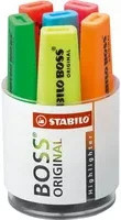 STABILO Textmarker BOSS ORIGINAL Rundbox mit 6 bunten Textmarkern und Keilspitze - Bild 1