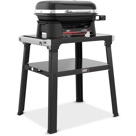 Weber Elektrogrill Lumin Compact Schwarz mit Stand und porzellanemailliertem Gussrost B/T/H: 70 x 55 x 96 cm