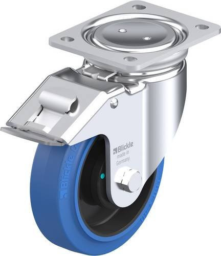 Blickle Lenkrolle LUH-POEV 160KAD-FI-SB mit Feststeller in Blau und Schwarz, Rad-Durchmesser: 160 mm, Tragfähigkeit: 400 kg - Bild 1