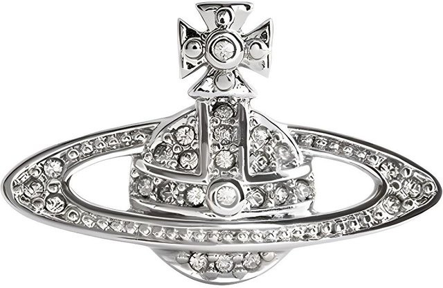Vivienne Westwood Brosche, vergoldetes Messing, Unisex, grau - Bild 1