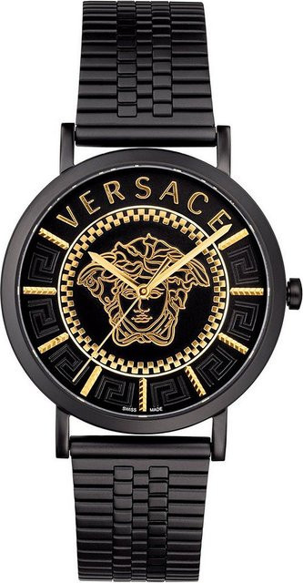 Versace Armbanduhr, Quarz, Edelstahl, Schwarz, 40 mm, Herren - Bild 1