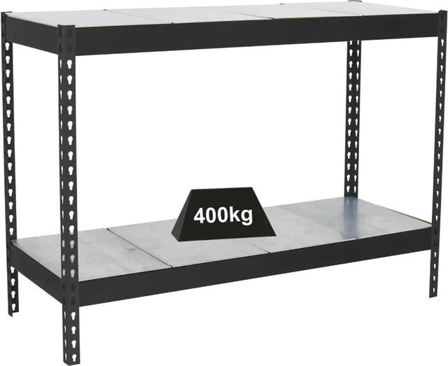 PROREGAL Schwerlastregal Mini Metal Yeti Two in Anthrazit, H x B x T: 90 x 150 x 45 cm, Fachlast 400 kg - Bild 1