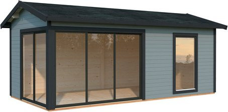 PALMAKO Gartenhaus Amanda aus Fichte in Grau mit Satteldach und Fußboden, B/T/H: 639 x 340 x 280 cm - Bild 1