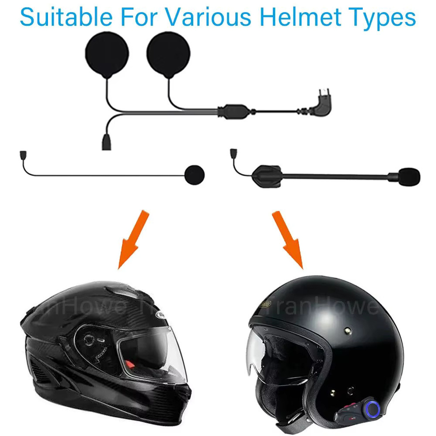 Maxto 2-in-1 In-Ear Kopfhörer und Mikrofon Set in Schwarz für Motorrad Vollhelm und Offenhelm kompatibel mit M2 M3 M3S M2C - Bild 2