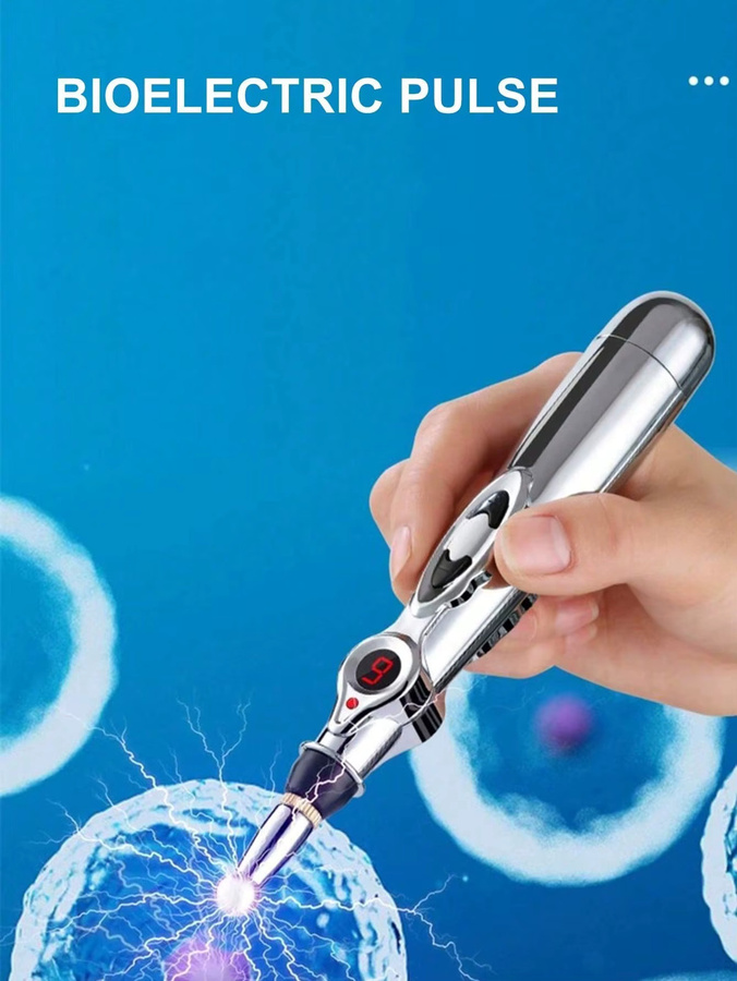 AXH Meridian Pen Elektronischer Energie-Zirkulations-Massagepen, Silver - Bild 3
