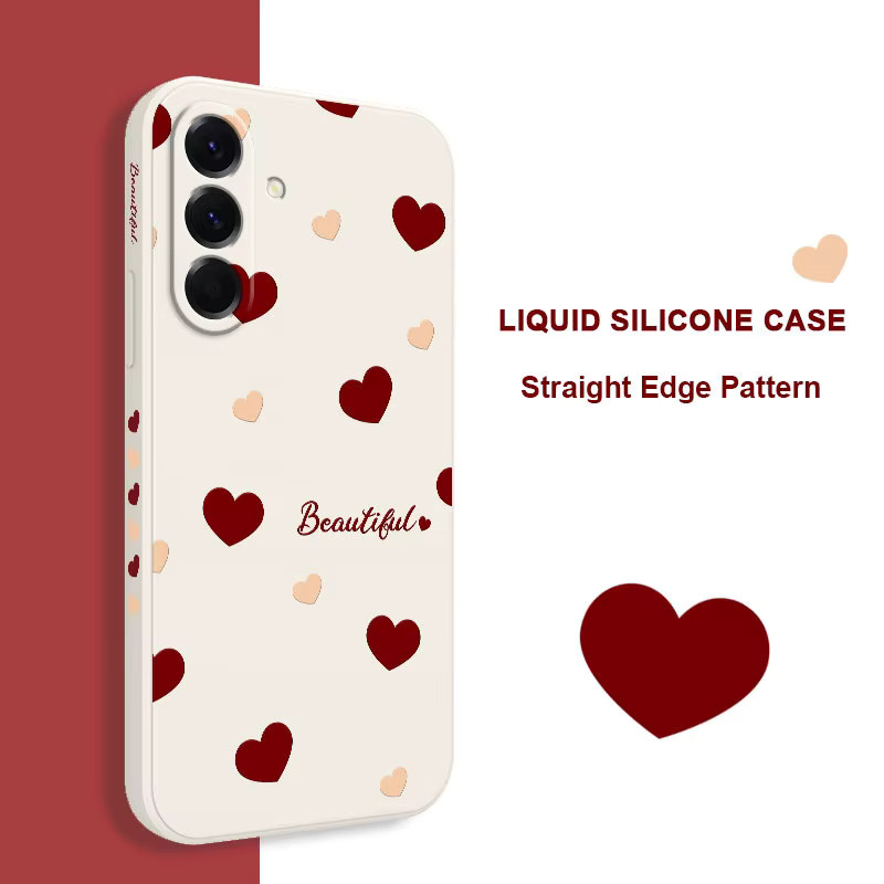 Rote Handyhülle mit Herz-Design für Samsung Galaxy A-Serie (A57, A56, A55, A54, A37, A36, A35, A34, A27, A26, A25, A24, A17, A16, A15, A14, A06, A05, A04) Cover - Bild 2