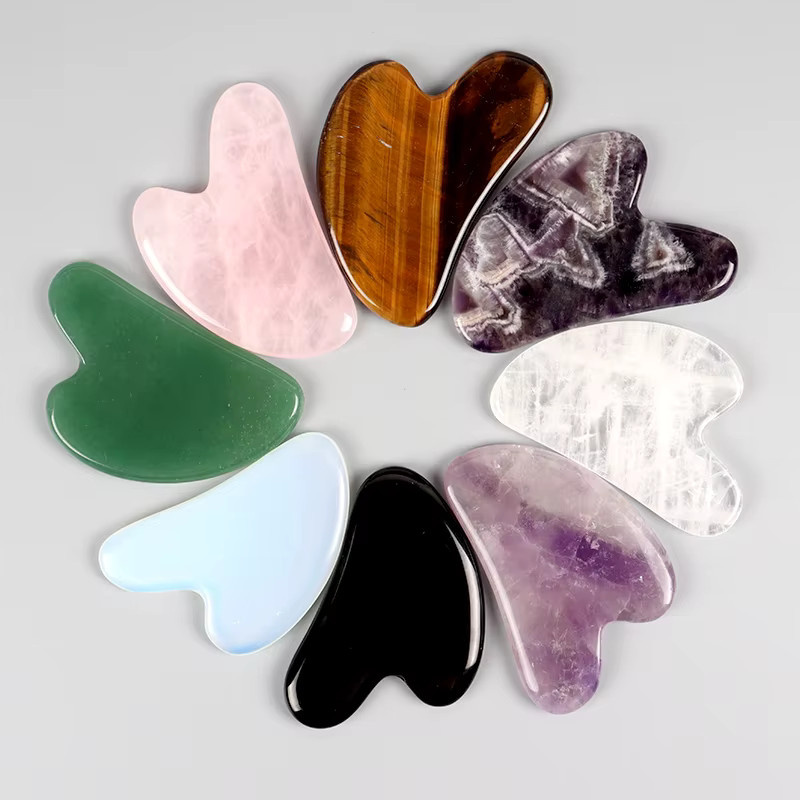 Muyijaderies Gua Sha Gesichtsmassagegerät, Rosenquarz und Amethyst, Unisex - Bild 3