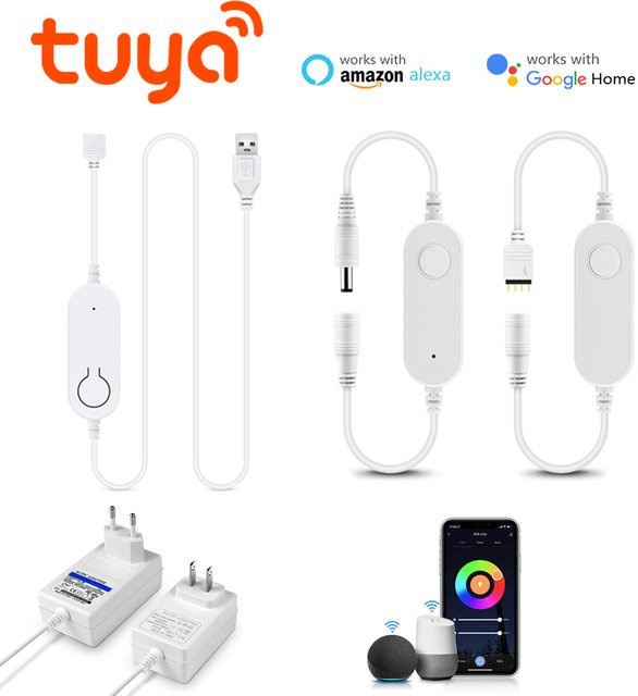 Rybakov Tuya WLAN RGB-LED-Streifen-Controller mit USB/DC-Schnittstelle für Smart Home Anwendungen - Bild 1