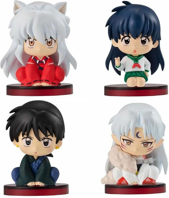 4er-Set Anime Inuyasha Figuren aus PVC mit Kikyo, Sesshoumaru, Higurashi und Kagome in Multicolor, Höhe: 12 cm - Bild 1