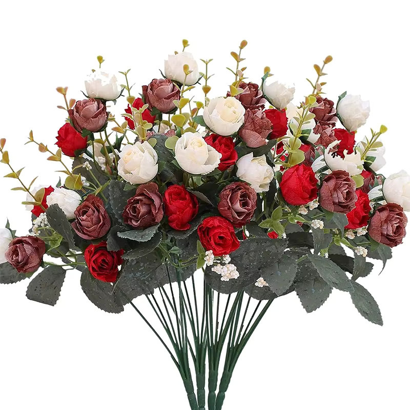 Künstliche Rosen aus Seide von smr in Weiß für Tischdekorationen zu Hochzeit, Weihnachten oder Neujahr - Bild 1
