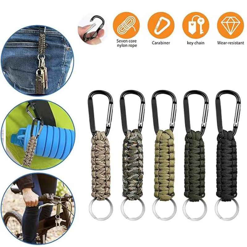 QHSPE Schlüsselanhänger, Paracord, Schwarz, Unisex - Bild 4