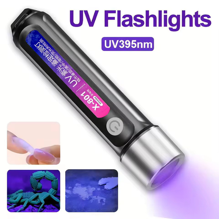 ESMARTER UV-Taschenlampe 365/395 nm in Violett, wiederaufladbare Mini-UV-Lampe für Inspektionen und Markierungen - Bild 6