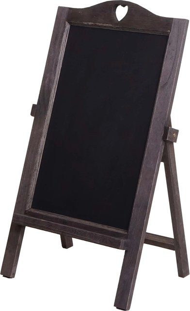 PROREGAL Werbetafel im Shabby-Look Vintage aus Paulowniaholz, Grau-Braun, B/T/H: 66 x 37 x 27 cm - Bild 1