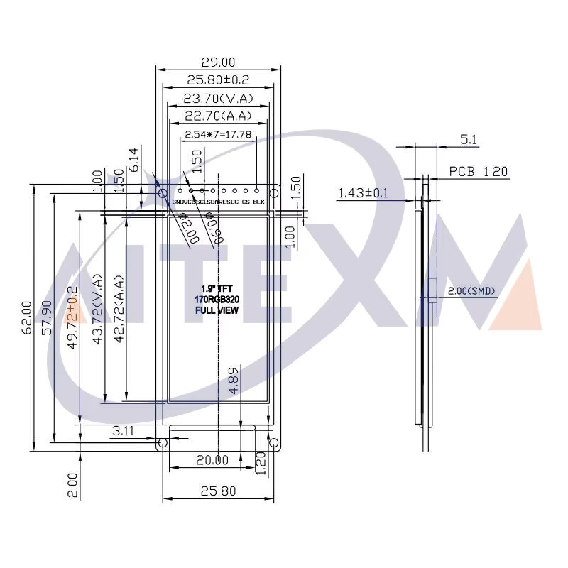 AITEXM ROBOT 1,9 Zoll ST7789 IPS TFT LCD Display Modul mit SPI Schnittstelle, Multicolor, Auflösung 170x320 für Arduino - Bild 4