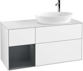 V&B Waschtischunterschrank Finion mit Wandbeleuchtung, Farbe Weiß lackiert, Breite: 120 cm, Tiefe: 50,1 cm, Höhe: 50,1 cm - Bild 1