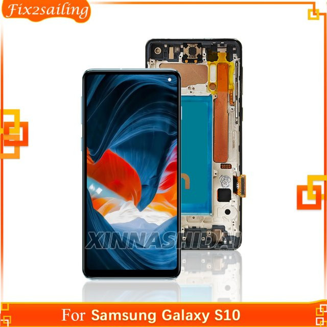 Samsung Galaxy S10 TFT-Bildschirm-Display mit Touchscreen-Digitizer-Rahmen in Schwarz für SM-G973F SM-G973U SM-G973W Ersatzteil - Bild 1
