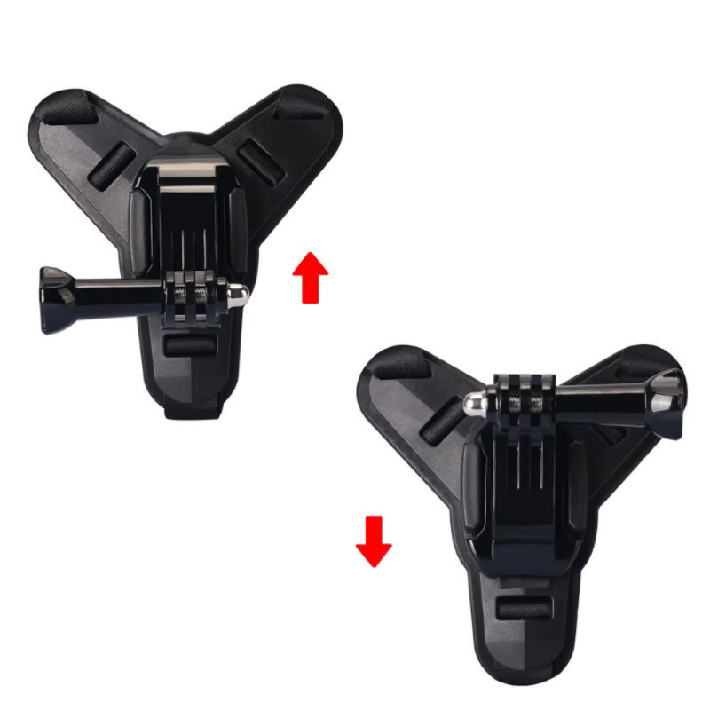 Lousxy Motorradhelm Kinnriemenhalterung mit Telefonclip für iPhone Samsung Huawei und Action Kameras in Schwarz - Bild 3