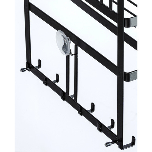 Wenko Multifunktionsregal Gala in Schwarz mit 6 Haken, B/H/T: 30 x 33 x 9 cm - Bild 3