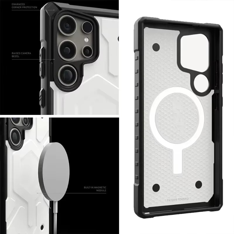 Stoßfeste Pathfinder Magnethülle Limited Edition für Samsung Galaxy S25 Ultra, S24 und S23 in Weiß - Bild 3