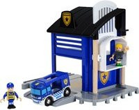 BRIO World Polizeistation mit Einsatzfahrzeug Spielgebäude blau/schwarz - Bild 1